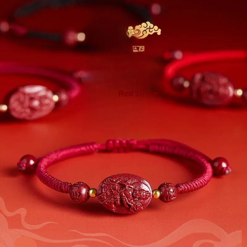 LOVING Reconstructed Cinnabar Bracelets Unisex-9