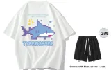 White T-Shirt+Free Black Shorts
