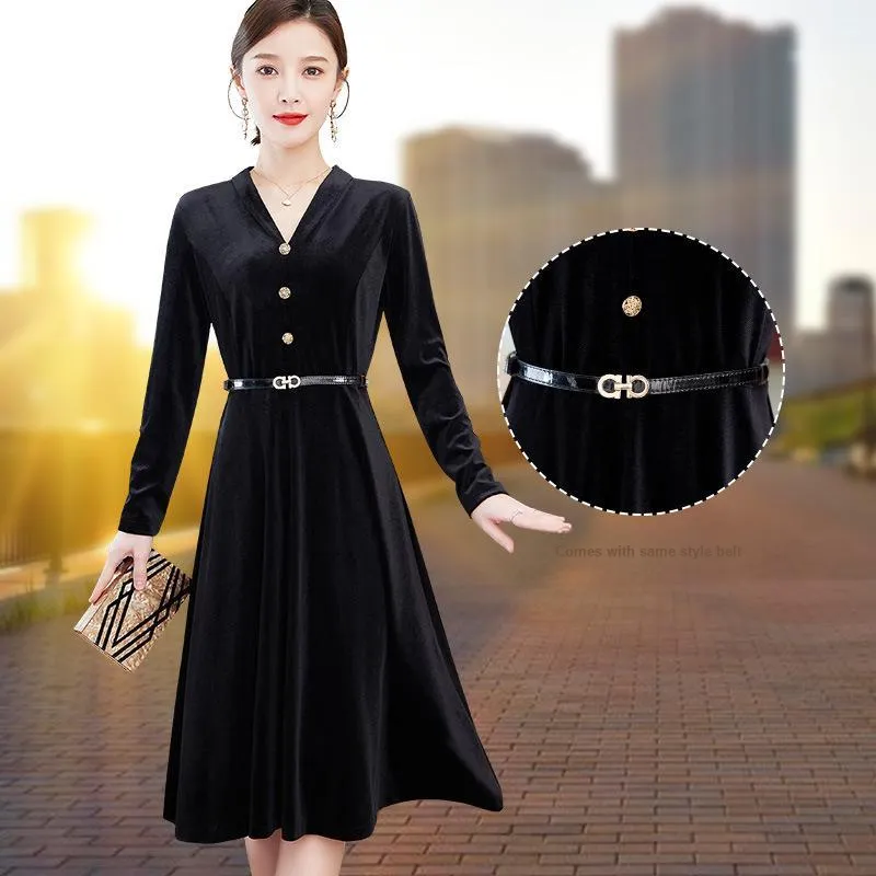 LSVE Long Sleeved Dresses Women's Black-4