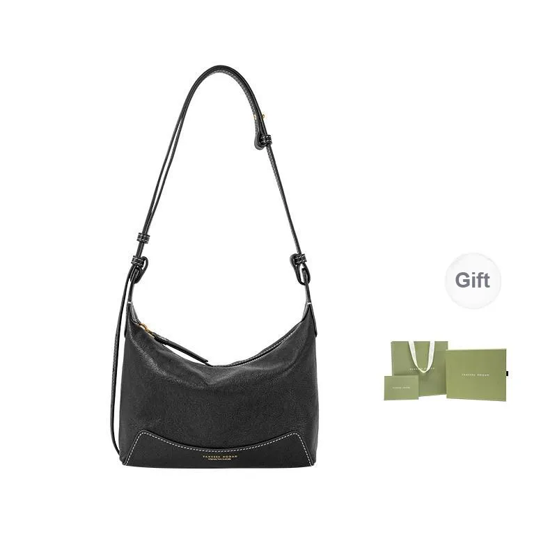 VANESSA HOGAN Top Grain Vegetable Tanned Cow Leather Shoulder Bag Small Size Women's Cocoa Red/Brown/Obsidian Black-8