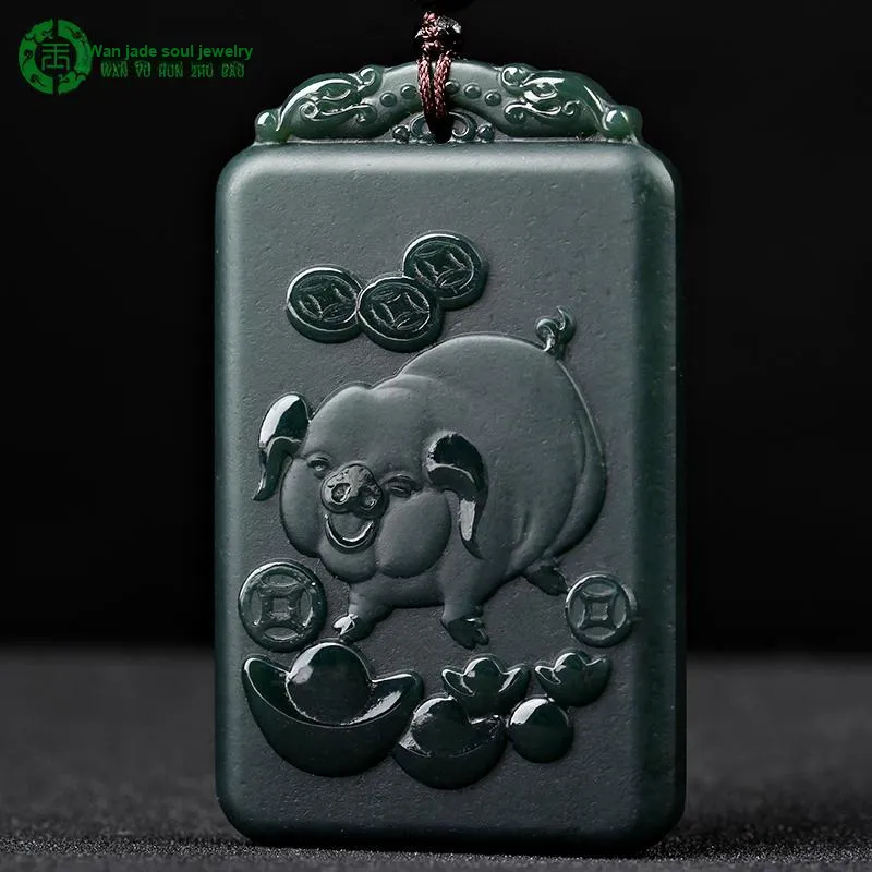 WANYUHUN Hetian Jade Pendants Green Jade Unisex-70