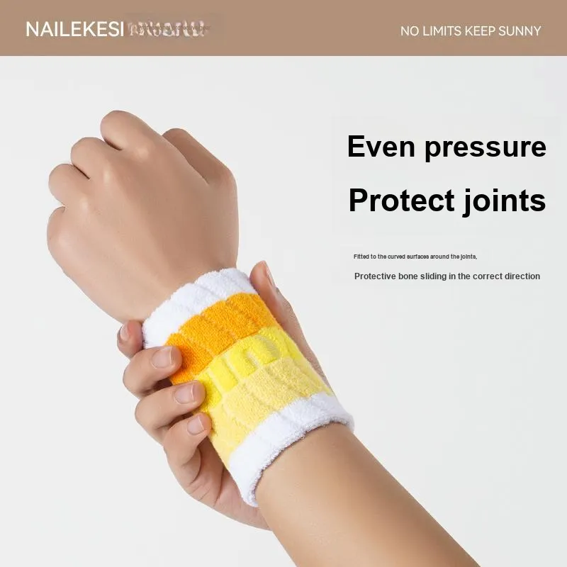 NAILEKESI Running Tennis Badminton Basketball Wristbands Protective 2 Pack Gradient Collection Unisex-23
