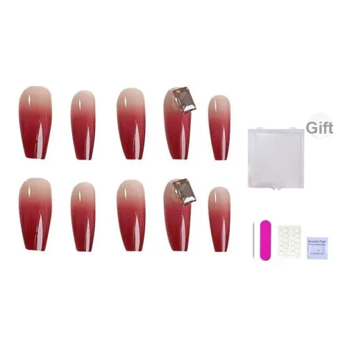 ORANOT Красный Комплексированный Гранатовый Модный и Универсальный Стразы Украшенный Фальшивая Погоня MID Длина (размер в длину) Красный Градиентный 24 мм