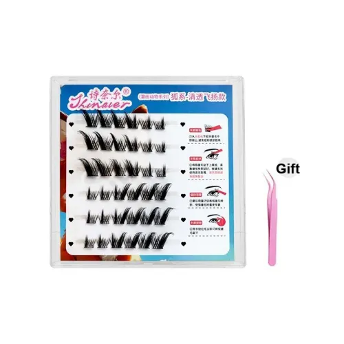 ZHENZHENSHINAIER 6 рядов OF Лиса Lili Клей Бесплатно Накладные ресницы Улучшение глаз Стиль