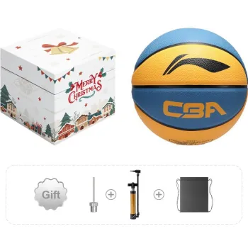 LiNing CBA Collection Rubber Basketball Yellow Blue Size 7 Training
