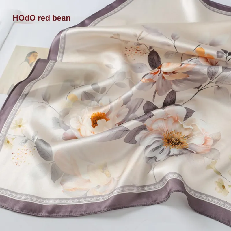 Red Bean Mulberry Silk Scarves Women's-21
