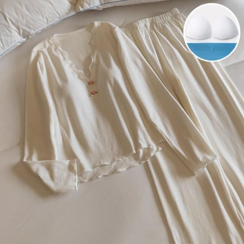 Sleeping Beauty Pajama Set Women's Milk White-3
