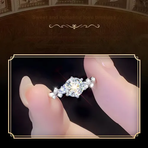 EAST BEAUTY S925 Sterling Silver Ring Diamond Ring Women's