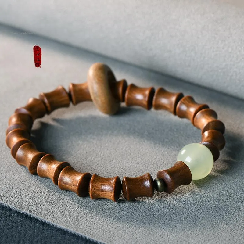CHENTANMUZUO Green Sandalwood Bracelets Unisex-1