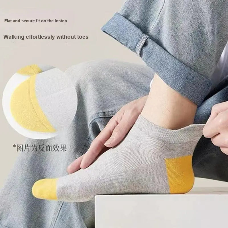 Mulong Family No Show Socks Men's 5 Pack Mixed Color-7