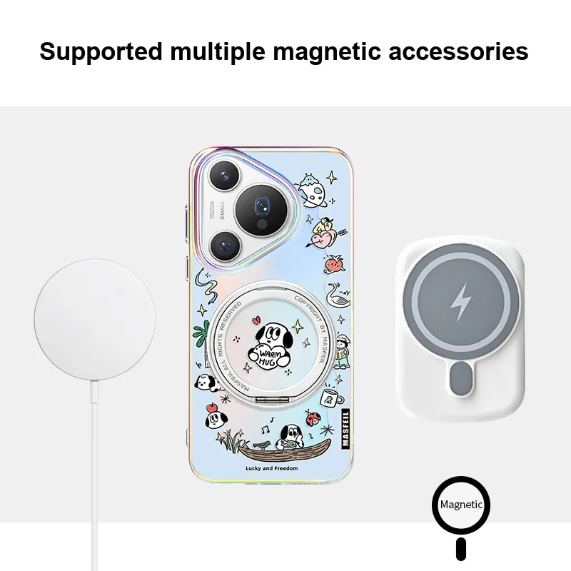 Marsfield Acrylic Material Rotating Magnetic Stand Case Phone Cases Compatibility Huawei P70/P70 Pro-4