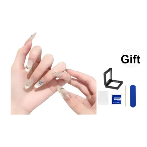 XNTX Бабочка Eye Иллюзия Ручной Работы Премиум Sensation False Nail Овал Cool Color Series Jump Color Coquette