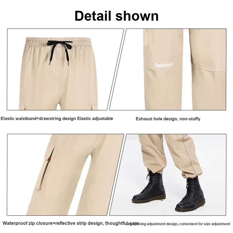 RAINFREEM Polyester Double Layer Waterproof Pants-16