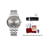 True Gray Dial Steel Band-Men's Watch