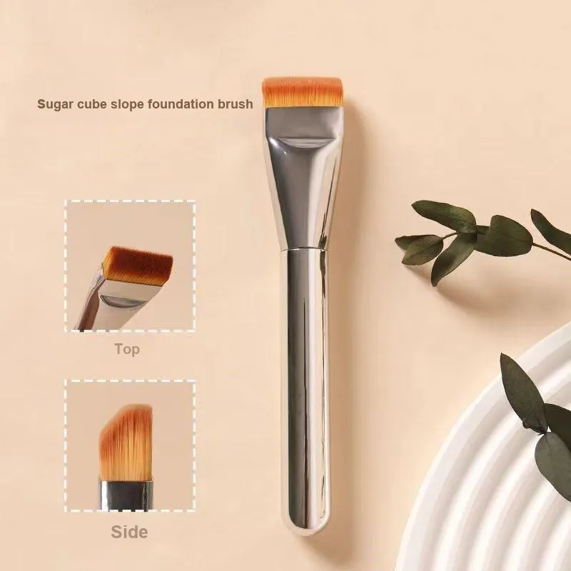 XIBI Flat Head Foundation Brush Thickened Bristles Quick Application And Coverage For Lazy Makeup Brush-1