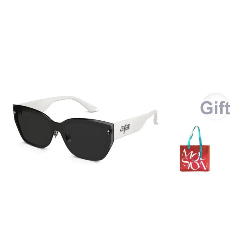 MOLSION Stainless Steel, Nylon Cat Eye Sunglasses Unisex Black White-5