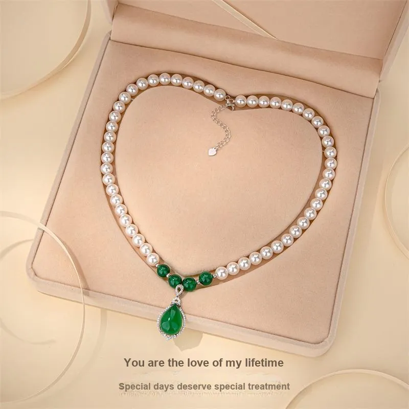 QLADY Chalcedony Jade Necklaces Women's-5