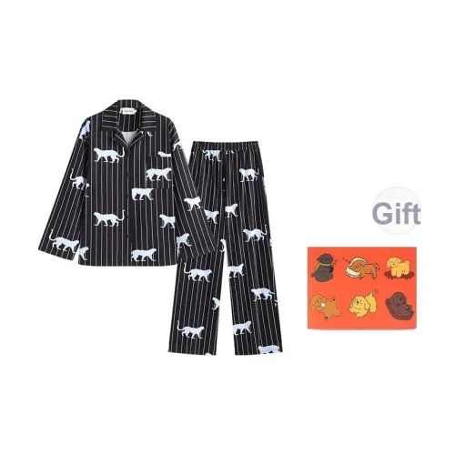 Wabi Town Пижамный комплект Унисекс Черный