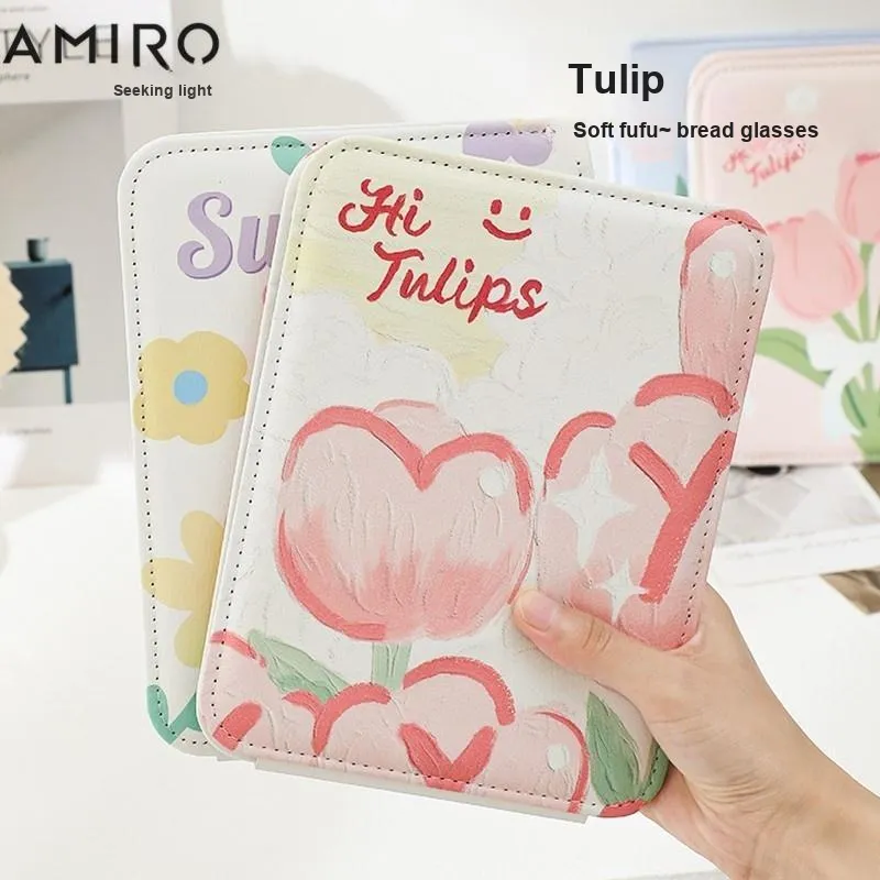 Gentle Welcome Tulip Folding Mirror Convenient Portable Hairdressing Home Makeup Small Mirror-13