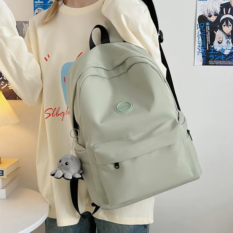 Single Warehouse Nylon Backpack Unisex White/Green/Brown/Black-11