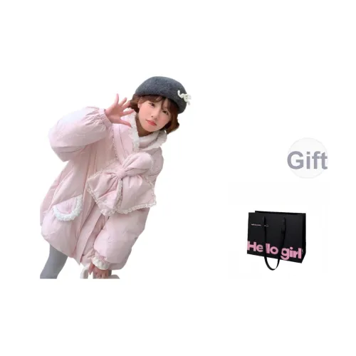 UOHID Светло-розовый [с шарфом "Бабочка"] Женские пуховики