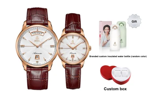 ERNEST BOREL Jules Автоматический Механический Механизм Унисекс Часы 40 мм Белый Циферблат Корпус из Нержавеющей Стали