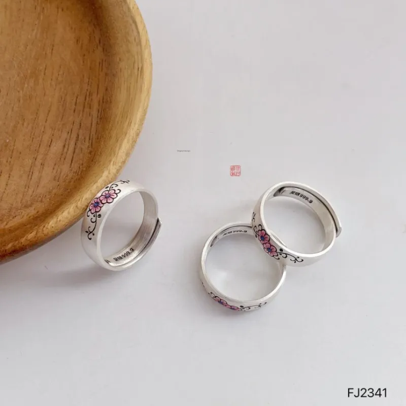 AITAO 999 Fine Silver Full Silver Ring Women's-1