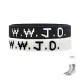 WWJD Letter Wristband 2 Pack[Black+White]+Ace White Socks