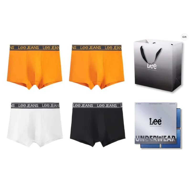 Lee Underpants Men's 4 Pack Box+Shopping Bag-12