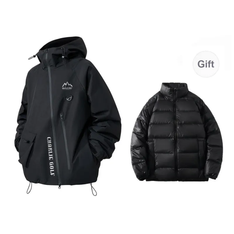 CHARLIE GOLF Water Resistant Windproof Wear Resistant Windbreaker Jacket Unisex-12