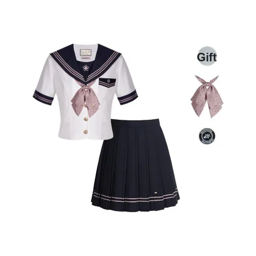 Похудение Преппи стиль Короткий рукав Первый любовь Японский школьная форма Выпускной Сезонный наряд Подарочный набор Женские