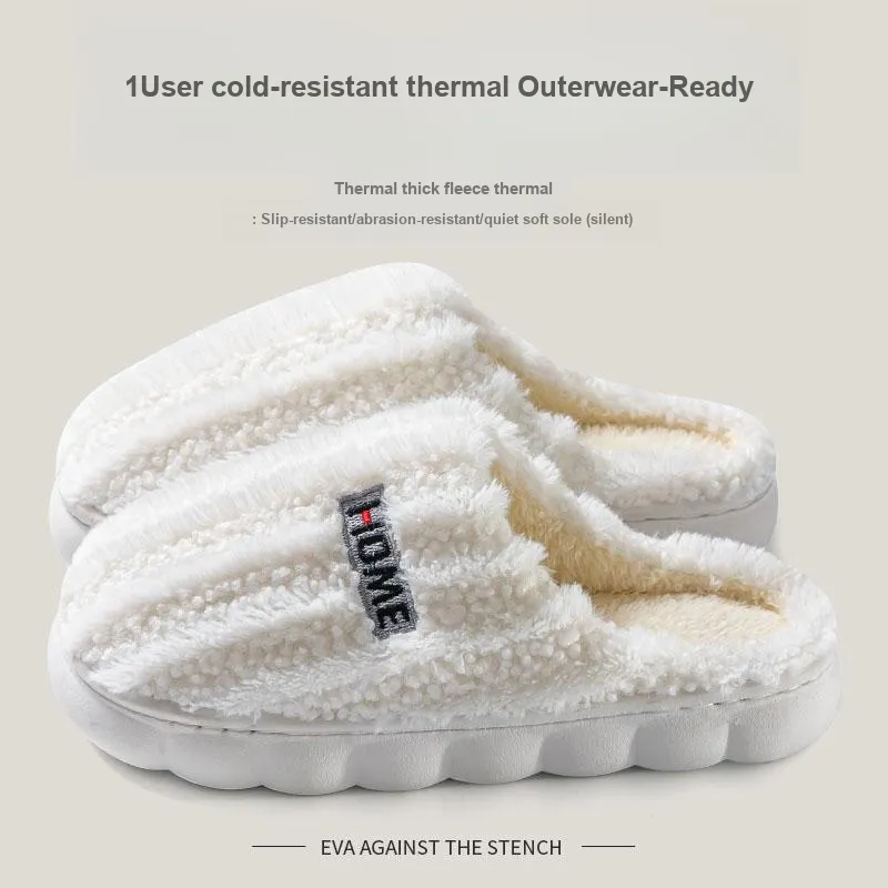 Foot Recreation Winter Minimalist Style Suede Home Warm Small Starry Sky Embroidered Cotton Slippers Unisex-1