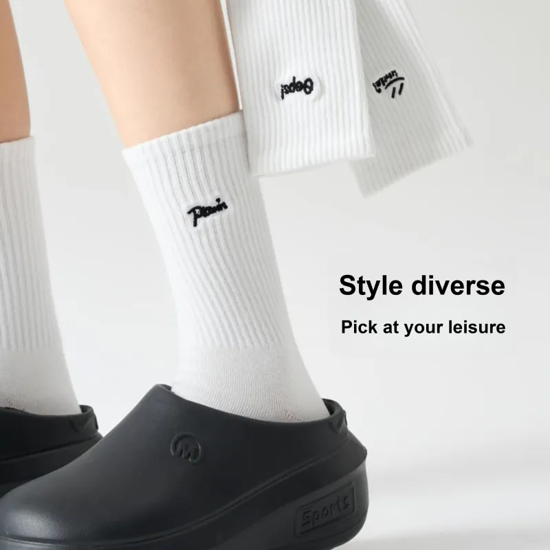 PLAN IN Mid Calf Socks Unisex 5 Pack-7