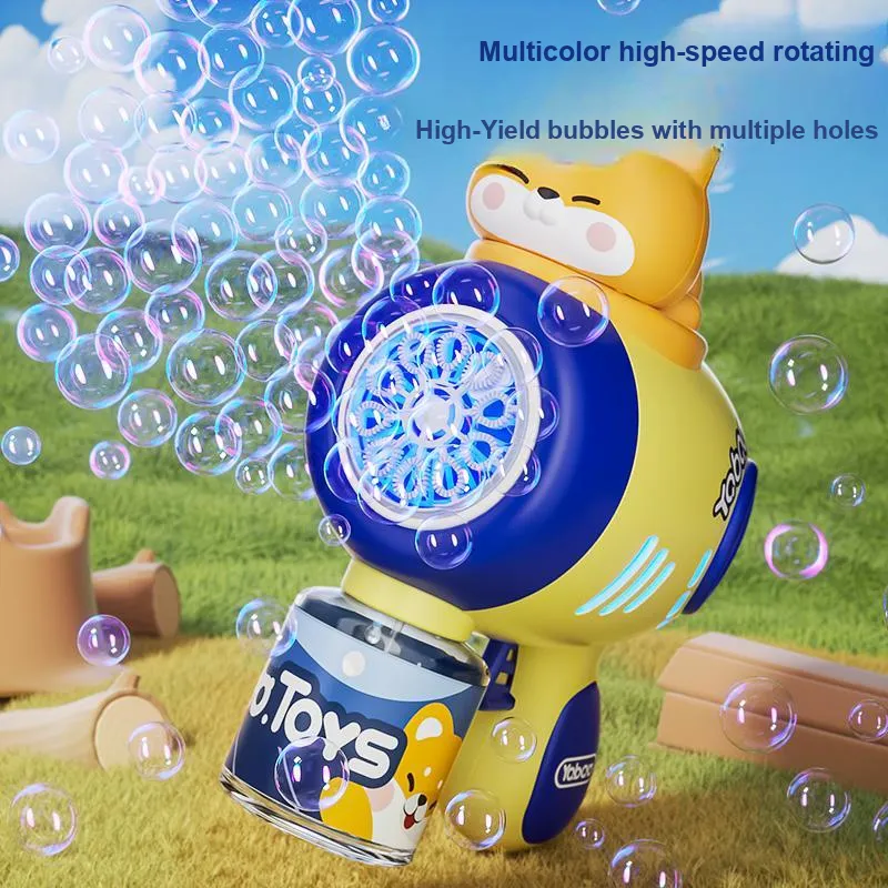 Yimi Cute Shiba Inu Bubble Machine, Fully Automatic Handheld Gatling Style Toys-3