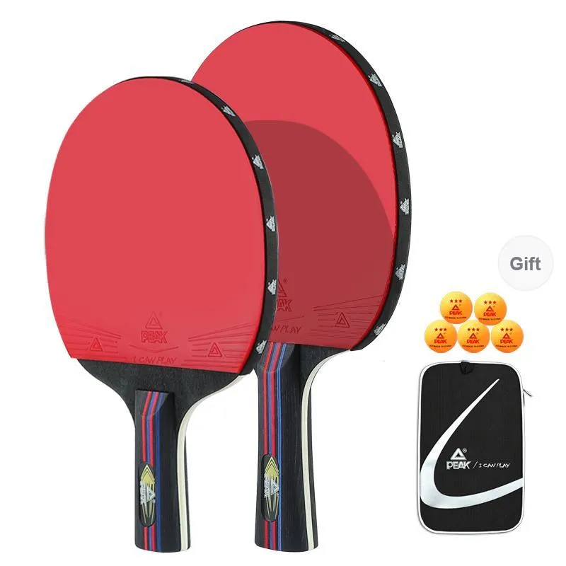 PEAK Ping Pong Paddles Unisex All Wood Black Red Double Beat-8
