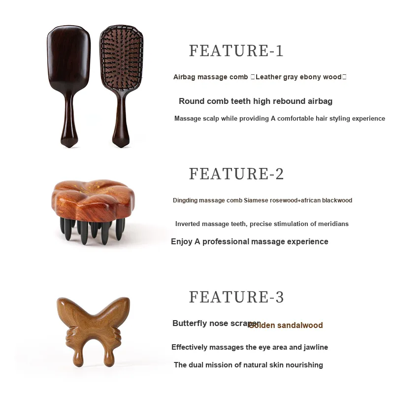 Lang Wind Fan Feather Set Massage Scalp Meridians-1