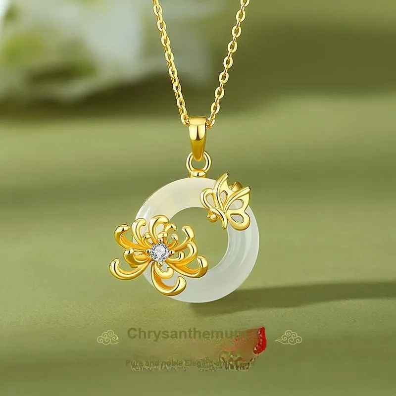 JINJI Natural Chalcedony Necklaces Women's-21