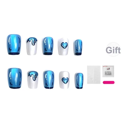 JIABITU Двухмерное Граффити False Nail Короткий ЛАДДЕР Однотонный Размытый Новый китайский стиль