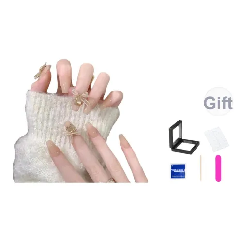 XNTX Французский Ледяной Прозрачный Телесный MID Длина Handcrafted False Nail Короткий LADDER Мягкий Color Series Смузи Coquette