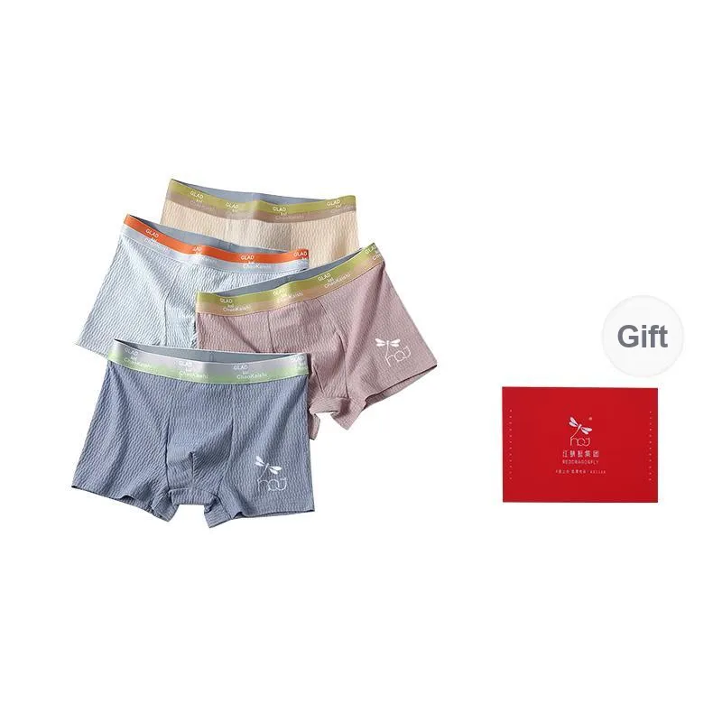 RED DRAGONFLY Cotton Panties Men's 4 Pack Gift Box Set-12