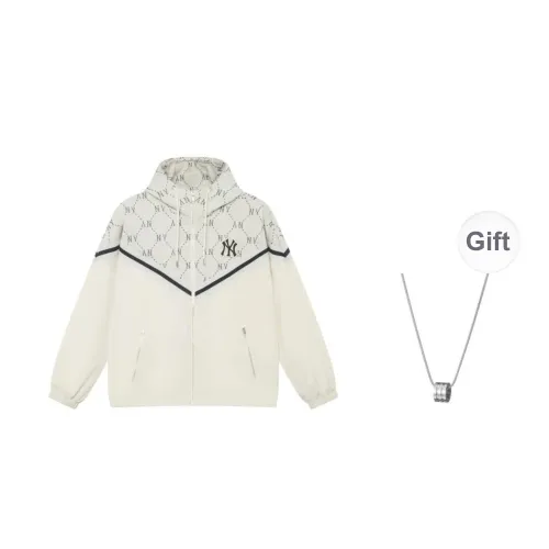 MLB Jackets Coats Unisex Cream With Free Necklaces