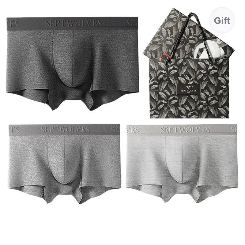 SEPTWOLVES Underwear Gift Box Men's 3 Pack Gift Box Set+Shopping Bag-59