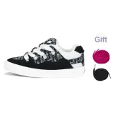 Black Chanel-Inspired (White/Black/Rose Red Shoelace)