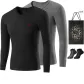 100% cotton V-Neck 2-Pack (Black+Dark Gray) with 2-Pack Socks+Shopping Bag Included