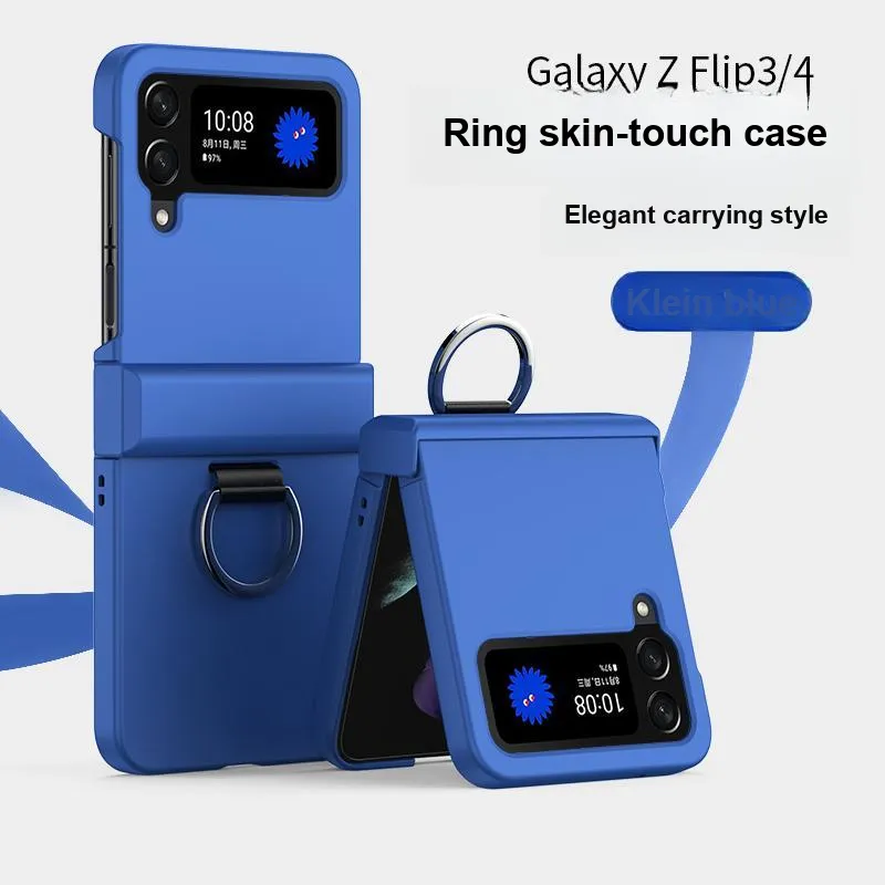 ZHUOJI PC Material Skin Feel Ring Buckle Phone Case Compatible With Samsung Z Flip 6-12
