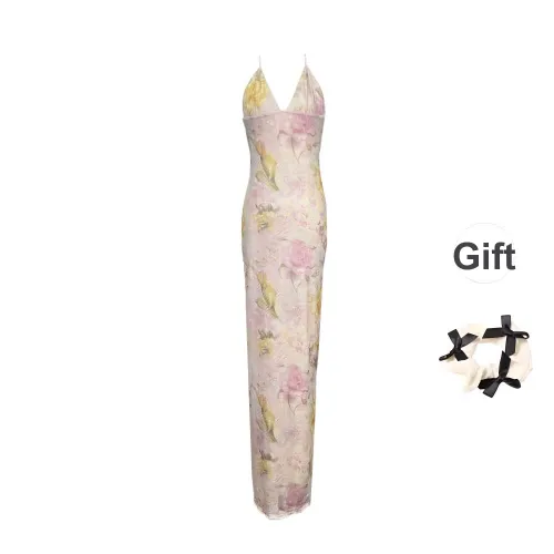 TURN UP Slip Dresses Women's Multicolor+Bowknot Hair Tie Comes With