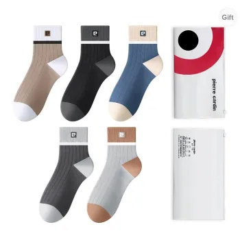 PIERRE CARDIN Mid Calf Socks Men's 5 Pack Box Included