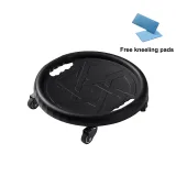 [Upgraded Silent Version]Black-Interior Universal 4-Wheel Abdominal Bowl (Includes Knee Pad)