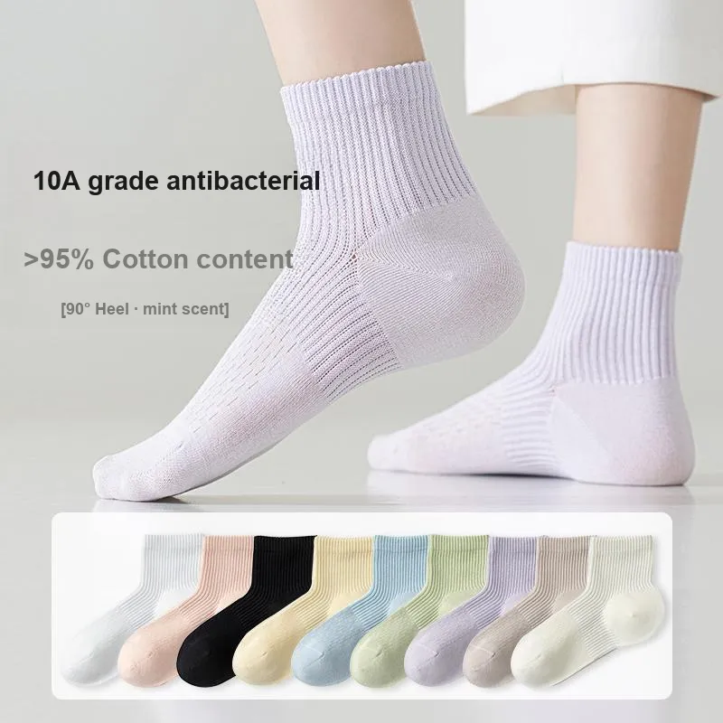 H YXIANG Mid Calf Socks Women's 5 Pack-3