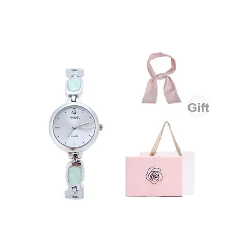 NANGL Кварцевый механизм стальной ремешок женские часы серебристый циферблат